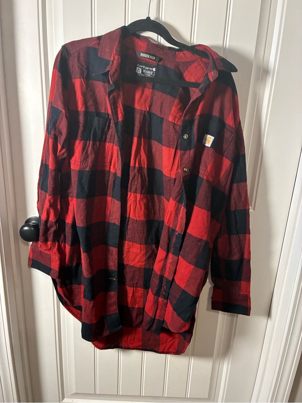 Carhartt Red and Black Buffalo Plaid Button-Down Shirt